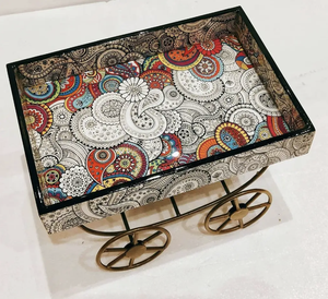 ชุดถาดไม้ดีไซน์แบบดั้งเดิมสำหรับเสิร์ฟอาหาร ตกแต่งบ้าน สไตล์อินเดีย งานฝีมือ Tayyab สีตามสั่ง สำหรับห้องครัว - Product Image 6