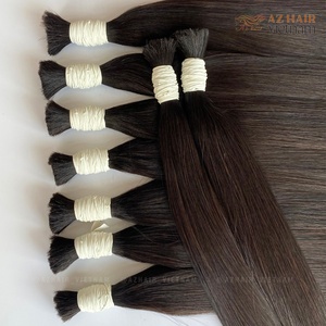 Vietnamien 100% Pure Virgin Remy Extensions de cheveux longue durée soyeux droit noir en vrac cheveux trame unique - Product Image 2