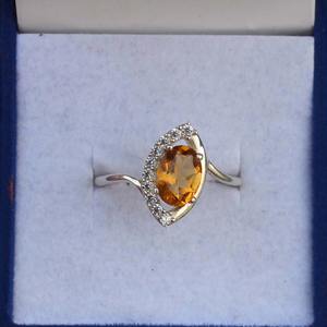 Bague ovale en citrine, argent sterling 925, faite à la main, bijou élégant, cadeau pour elle - Product Image 3