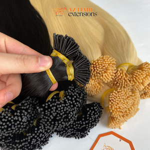 Vente en gros Extensions de cheveux vierges vietnamiennes Cheveux humains à pointe frisée droite I Tip - Product Image 2
