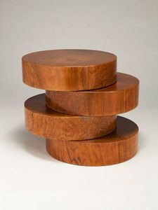 Natural <b>Teak</b> Wood Side <b>Table</b> Round Accent Stool Handmade Living Room <b>Bedside</b> Ottoman Furniture Housewarming Tabletop - Product Image 3