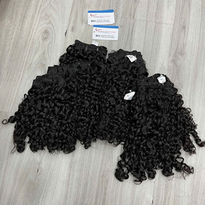 <b>Top</b> Selling Steam Burmese Curly Weft Brown Color <b>Silky</b> Smooth Cuticle Aligned Zero Shedding Ready To Ship 100% Human Hair - Product Image 3