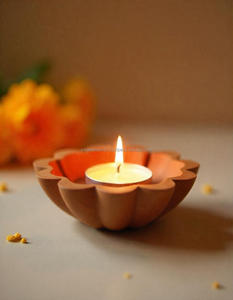 เชิงเทียนไม้ธรรมชาติ Diwali สำหรับตกแต่งบ้านวัดหรือปาร์ตี้กลางของขวัญตกแต่งเทศกาลที่สมบูรณ์แบบ - Product Image 2