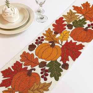 Caminos de mesa modernos de cuentas de cristal florales, centros de mesa, caminos de mesa para buffet, platos base y caminos de mesa de comedor con cuentas de cristal - Product Image 4