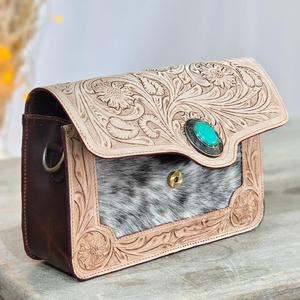 Bolso Bandolera de Cuero Genuino Hecho a Mano para Mujer, Diseño Vintage de Manta de Silla de Montar, Flecos Bohemios, Correa Ajustable, Impermeable, Estilo Animal - Product Image 3