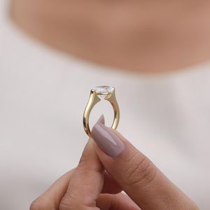 Anillo de Lujo U And Me con Diamante Cultivado en Laboratorio de Corte Ovalado de 2.01CT en Oro Sólido de 18K, Joyería Fina para Regalo en Ocasiones Festivas - Product Image 3
