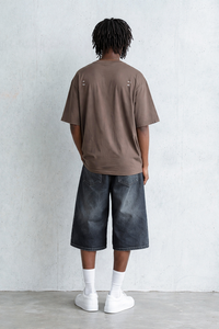 Rivet Detail Plain Custom Men's shirts Oversized Boxy Fit Premium Cotton Streetwear <b>T</b>-Shirt High Quality Customized Printing - Product Image 3
