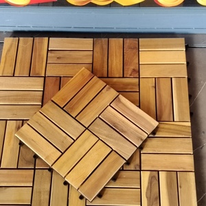 Dalles de terrasse extérieures en WPC emboîtables de haute qualité 300x300mm, design moderne et écologique pour balcon, jardin, terrasse, patio - Product Image 5