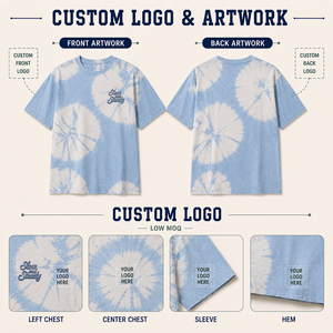 Camiseta Tie Dye Personalizada para Hombre, Camiseta Oversize de Algodón con Lavado Cloud, Estilo Urbano, Fabricante OEM ODM de Marca Privada - Product Image 4