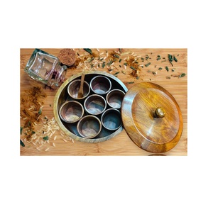 Contenedores de hierbas y especias: Caja de madera superventas para almacenamiento de especias, masala, frutas secas y sal. Precio de fábrica al por mayor. - Product Image 1