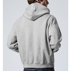 Custom <b>Men</b>’s <b>Grey</b> Oversized Blank Pullover Hoodie with Drop Shoulder and Kangaroo Pocket Casual <b>Sweatshirt</b> - Product Image 4