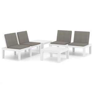 Juego de Muebles de Jardín de Plástico Blanco de 4 Piezas con Asientos Grandes, Juego de Jardín Premium - Product Image 2