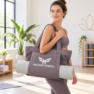 Custom Canvas Yoga Tote Bag with Zipper Portable Fashion Printed Fitness Carryall Mat Hold Shoulder <b>Handbag</b> for Gym <b>Travel</b> - Product Image 4