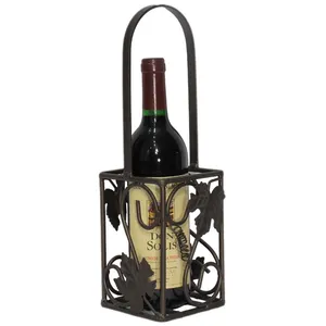 Elegante Soporte de Metal Hecho a Mano para Botellas de Vino, Impermeable, Estilo Rústico, Decorativo para el Hogar o Bar - Product Image 1