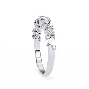 Anillo de Compromiso, Aniversario o Boda de Oro de 10k, 14k o 18k con Diamantes Redondos y Baguette para Mujer, Diseño de Diseñador de Moda, Certificado IGI - Product Image 3