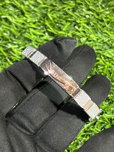 925 Sterling <b>Silver</b> Moissanite ID <b>Bracelet</b> Bar Link <b>Bangle</b> High Polish Men's Luxury Jewelry IGI Certified for Wedding Daily Wear - Product Image 1