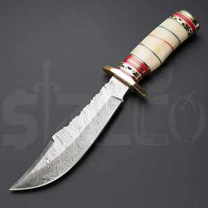 OEM Wholesale 14" Factory Made Cheap Low Price Handmade Damascus Steel Camel <b>Bone</b> <b>Handle</b> Hunting Camping <b>Knife</b> Ideal Gift - Product Image 2