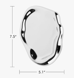 Bandeja de Servicio de Acero Inoxidable con Forma Orgánica Personalizada de Fábrica al por Mayor, Bandeja Plateada con Borde Ondulado para Múltiples Usos - Product Image 2