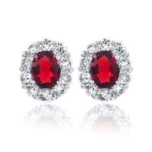 Pendientes de joyería ovalados CZ azul de moda - Product Image 2