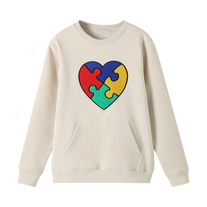 Sudadera de Felpa con Diseño de Corazón de Chenille Personalizada, Cuello Redondo, Unisex, para Hermandades y Fraternidades, Venta al Por Mayor, OEM - Product Image 3