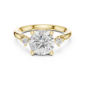 Anillo de Compromiso de Diamantes de Lujo, Corte Redondo, Solitario, Oro de 18K, Joyería para Mujer - Product Image 5