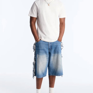 Pantalones Cortos de Mezclilla de Verano de Alta Calidad al por Mayor Personalizados, Jeans para Hombre con Apliques Bordados, Pantalones Cortos Ajustados para Hombre - Product Image 2