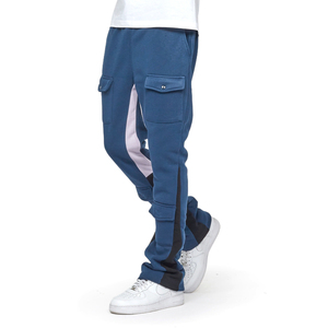 Pantalon de jogging streetwear personnalisé pour homme, coupe large, en molleton bouclette délavé, style baggy, jambe droite ou évasée - Product Image 1