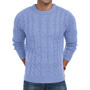Pull d'hiver pour homme 100% coton, couleur unie, manches longues, col en V, respirant, séchage rapide, anti-rides, anti-boulochage - Product Image 2