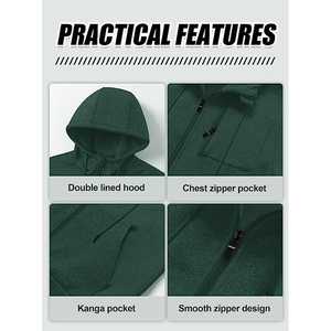 Sudadera con capucha urbana para hombre, chaqueta con capucha y forro polar, moda urbana - Product Image 6