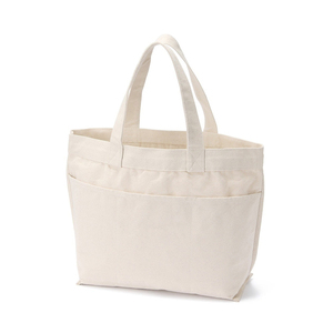 Bolsa de tela no tejida blanca lisa, ecológica, reutilizable, con asas beige, diseño tejido ecológico, proveedor OEM - Product Image 2