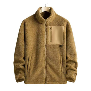 Chaqueta de Forro Polar de Poliéster Blanca para Mujer, Cuello Alto, Cierre de Cremallera, Manga Regular, Color en Contraste, Resistente al Viento, Casual, Forro Naranja - Product Image 5