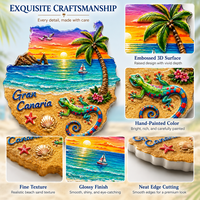 Imán de Resina 3D Personalizado para Refrigerador, Recuerdo de Gran Canaria, España, Imán con Relieve de Lagarto de Playa, Venta al por Mayor para Tiendas de Regalos Turísticos y Decoración