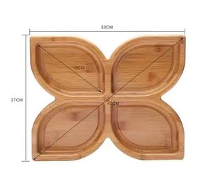 Bandeja de Madera Artesanal de 4 Secciones para Servir Aperitivos, con Forma de Hoja, Tazón Dividido para Nueces, Organizador Multiusos para Frutos Secos, Dulces y Frutas - Product Image 6