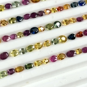 Lote de piedras preciosas sueltas de zafiro natural de alta calidad, corte ovalado, pera y redondo, 3x4-4x5mm, zafiro certificado para la fabricación de joyas. - Product Image 3