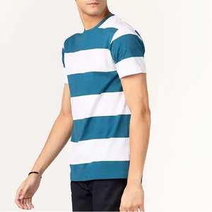 <b>Men</b> Oversized Cotton <b>T</b> <b>Shirt</b> Crew Neck Short Sleeve <b>Striped</b> Casual Daily Wear - Product Image 2