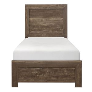 Testiera e Pediera in Legno per Letto Singolo, Finitura Marrone Rustico, Stile Semplice, Arredamento per Camera da Letto Formale - Product Image 4