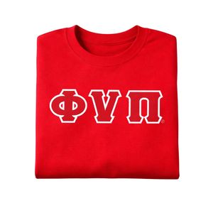 Maglietta a Maniche Lunghe con 3 Lettere Kappa Alpha Psi Old Skool Phi Nu Pi Rossa, Abbigliamento per Fraternità Greca con Design Vintage e Comfort - Product Image 6