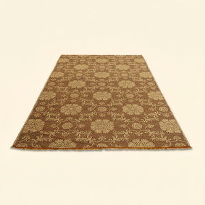 Alfombra DECORDEC Cocoa Rosette Marrón Beige, Hecha a Mano, Ecológica, Antideslizante, con Diseño Floral Tradicional, para Sala de Estar, Dormitorio, Hotel - Product Image 2
