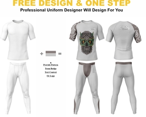 Conjunto de Rashguard Personalizado con Diseño Impreso Digitalmente para BJJ, MMA y Lucha Libre, Venta al Por Mayor Directa de Fábrica, Traje de Compresión Transpirable para Hombre - Product Image 2