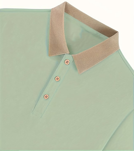 Custom Men's Mint Green Polo Shirt Short Sleeve Knitted Cotton Breathable Casual Style Front Logo Oem Service made in bangladesh - Product Image 4