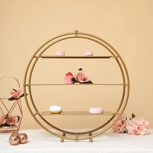 Base Decorativa Dorada de Hierro con Acabado Antiguo para Exhibición de Pasteles, Soporte para Servir en Eventos Premium, Banquetes y Decoración de Bodas - Product Image 5