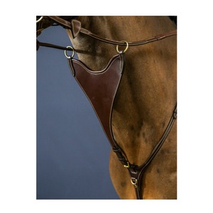 Équipement équestre en cuir de qualité supérieure : Bretelles de selle rigides avec fixation martingale et boucles à roulettes réglables – Produit équin - Product Image 1