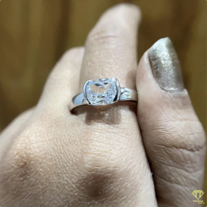 Stunning Cushion Cut <b>Solitaire</b> <b>Ring</b> Designed With Clean Lines And Exceptional Light Reflection For Everyday Luxury - Product Image 2