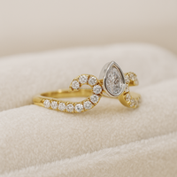 Bague de mariage en argent sterling en forme de V avec diamant taille poire certifié IGI, cadeau de bijoux pour femme, idéal pour les fêtes