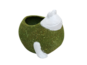 Maceta Decorativa con Forma de Rana Clásica, de Hierro Texturizado Verde y Blanco, Bañada en Oro, para Escritorio/Mesa, Macetas y Decoración de Jardín - Product Image 3