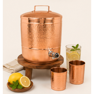 Pure Copper Water Dispenser with Leak-Proof Tap Traditional Handcrafted Hammered Design <b>Storage</b> Pot for Home & Wellness - Product Image 4