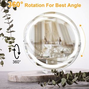 Specchio da Trucco LED Grande da 19 Pollici con Luce Halo Dimmerabile, 3 Colori di Illuminazione, Controllo Touch a 360 Gradi per la Luminosità - Product Image 4