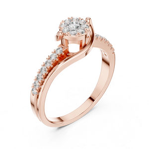 Bague classique en or blanc 14 carats avec diamant rond de 0,33 carat cultivé en laboratoire, certifié IGI, cadeau d'anniversaire pour femme |   Nouveau diamant cultivé - Product Image 4