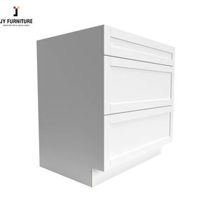 JY Vietnam vente en gros armoire de cuisine modulaire standard RTA de style européen haut de gamme poignées métalliques en bois de chêne - Product Image 4
