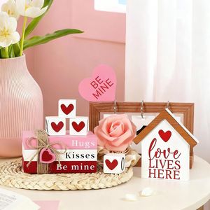 Scaffale in Legno a Più Livelli XOXO, Decorazione da Tavolo Autoportante per San Valentino, Insegna da Parete - Product Image 3